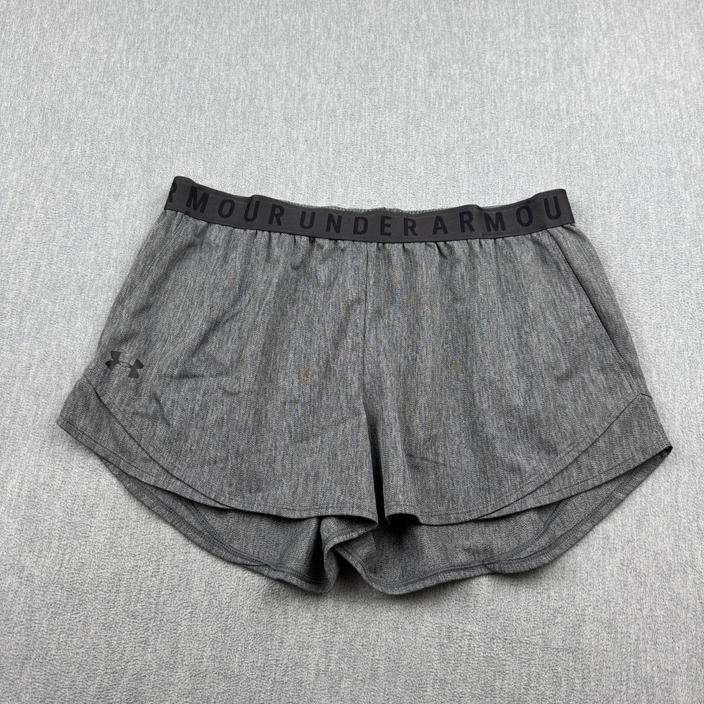 Under Armour Shorts Womens XL Gray UA Play Up 3.0 Twist Workout Running Gym Yoga